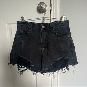 Ripped black shorts. Size small/medium (27/28)